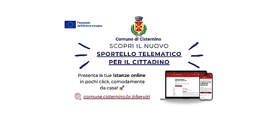 Il Comune di Cisternino ha attivato il nuovo Sportello Telematico per il Cittadino!