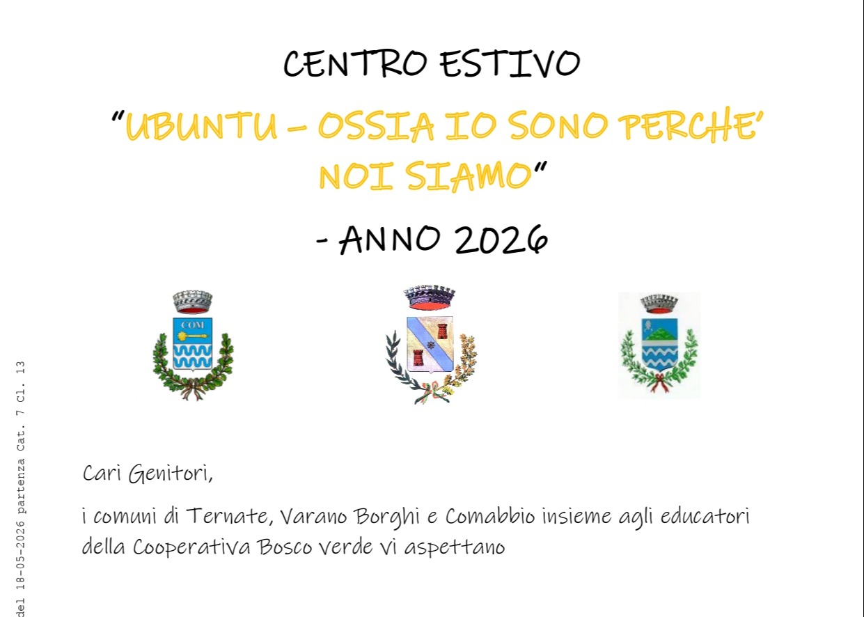 Presentazione attività Centro Estivo Comunale "Ubuntu - ossia io sono perchè noi siamo"