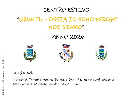 Presentazione attività Centro Estivo Comunale "Ubuntu - ossia io sono perchè noi siamo"