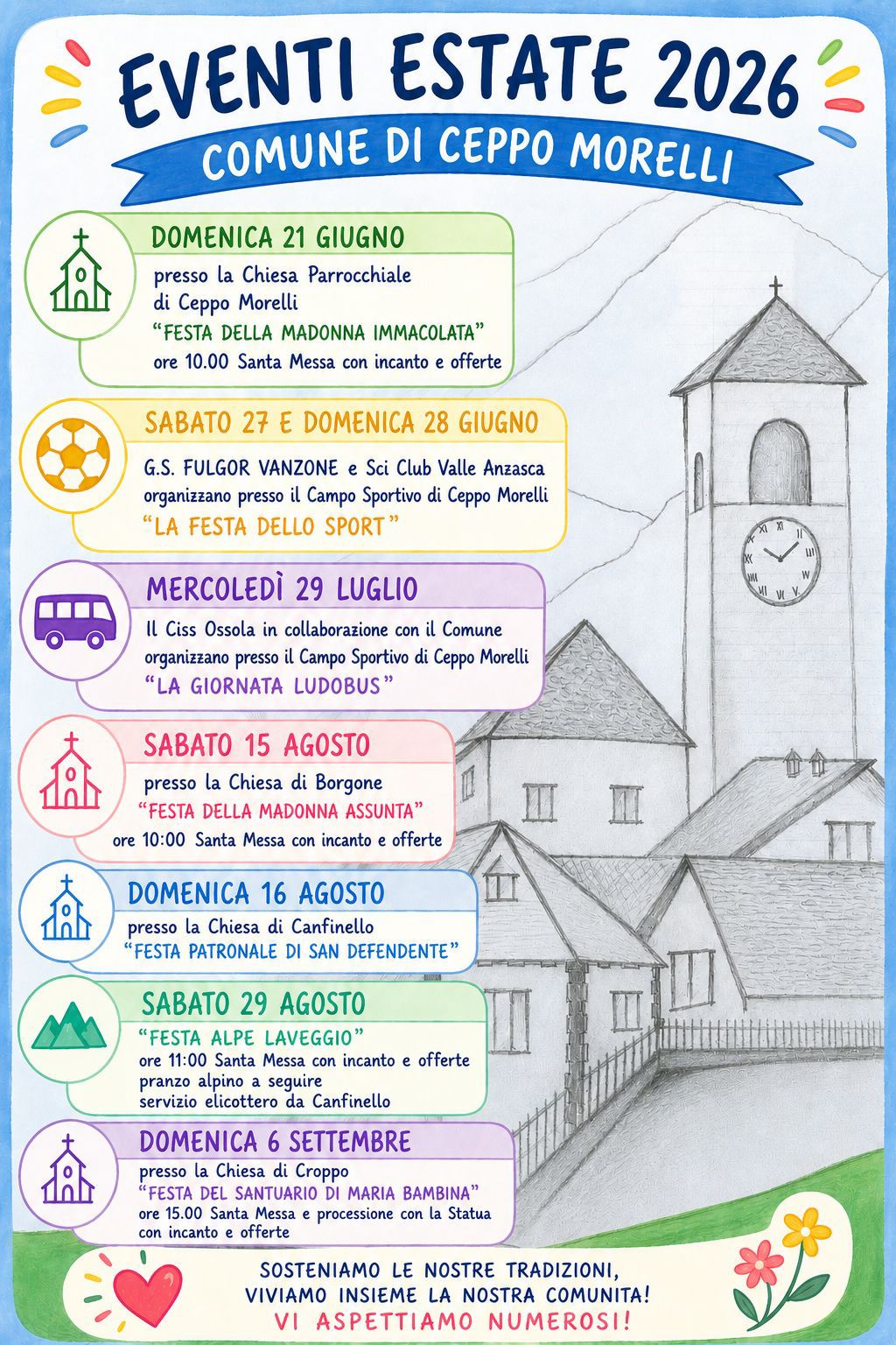 Eventi Estate 2026 - Comune di Ceppo Morelli