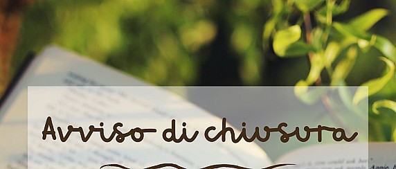 Avviso chiusura biblioteca e sala letture 1 e 2 giugno 2026