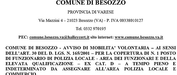 Avviso di mobilità