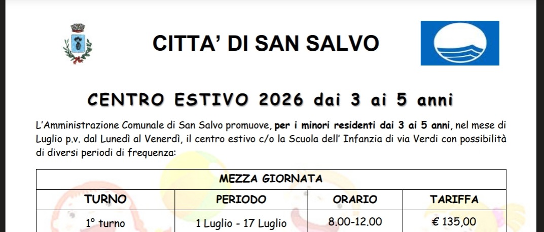 Centro Estivo Bambini 3-5 anni