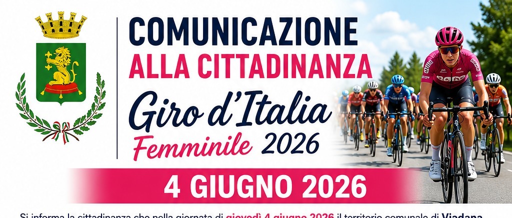 Giro d’Italia Femminile 2026 - giovedì 4 giugno - modifiche alla viabilità