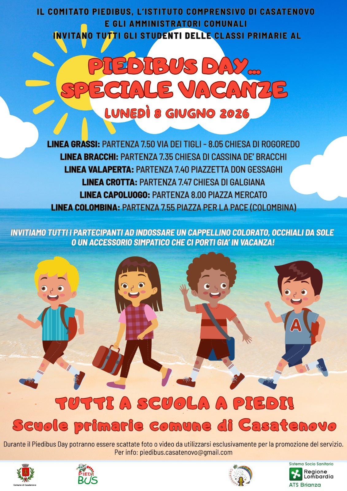 PIEDIBUS DAY SPECIALE VACANZE 8 giugno 2026