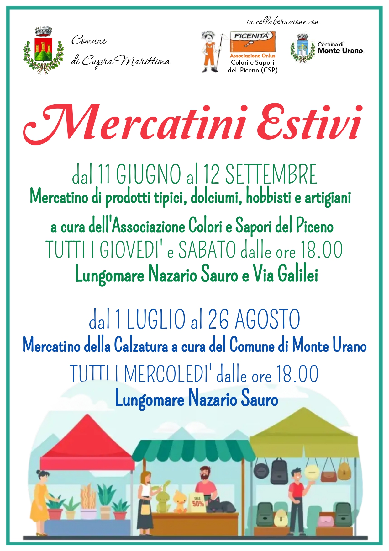 Mercatini estivi 2026