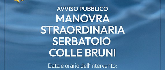 ACEA – Manovra straordinaria serbatoio Colle Bruni