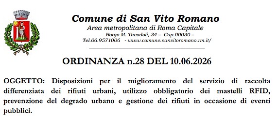 Ordinanza 28: azioni per il miglioramento del raccolta differenziata dei rifiuti