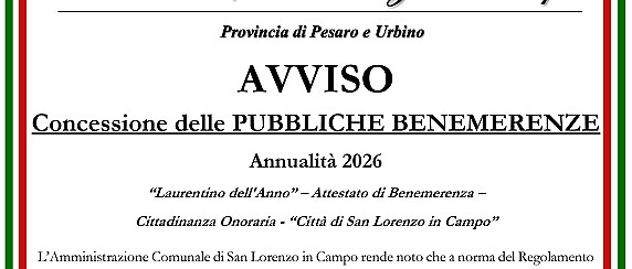 Avviso per la concessione delle benemerenze civiche - Annualità 2026