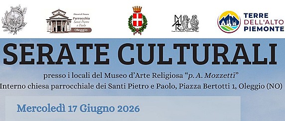 Serate culturali al Museo d’arte religiosa di Oleggio (MAR) - Mercoledì 17 giugno ore 21.00