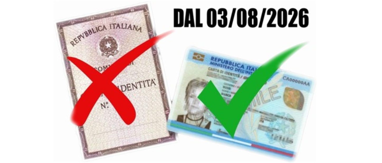 CESSAZIONE VALIDITA' CARTA D'IDENTITA' CARTACEA DAL 03 AGOSTO 2026