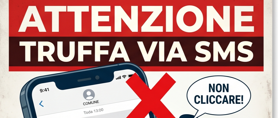 ATTENZIONE!!  TRUFFE: Falsi SMS a nome del Comune