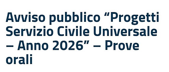"Progetti Servizio Civile Universale – Anno 2026" - Prove orali - AIPES