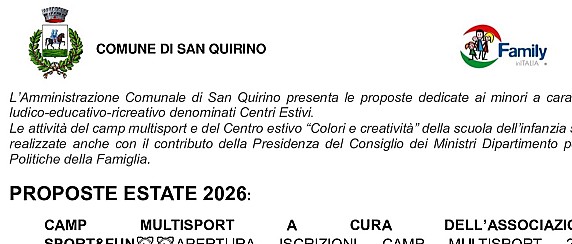 Centri estivi 2026