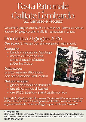 Programma Festa Patronale 2026