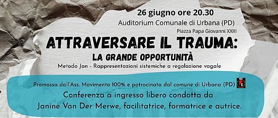 URBANA OSPITA LA CONFERENZA “ATTRAVERSARE IL TRAUMA: LA GRANDE OPPORTUNITÀ”