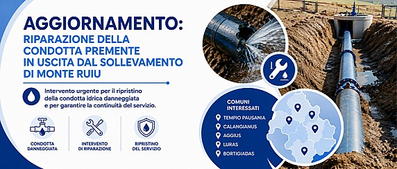 OSCHIRI: RIPARAZIONE DELLA CONDOTTA PREMENTE IN USCITA DAL SOLLEVAMENTO DI MONTE RUIU