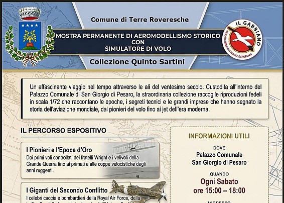 MOSTRA PERMANENTE DI AEREOMODELLISMO STORICO CON  SIMULATORE DI VOLO - Collezione Quinto Sartini