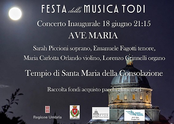 Il programma del concerto inaugurale a Todi della Festa della Musica