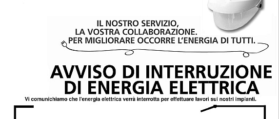Comunicazione interruzione programmata energia elettrica