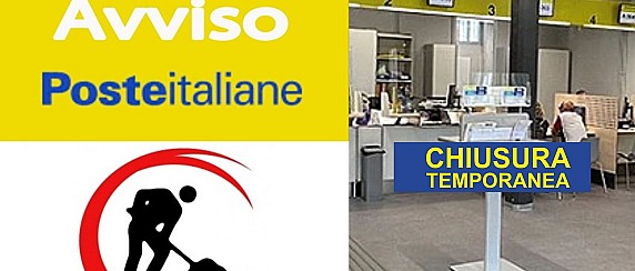 AVVISO ALLA CITTADINANZA - CHIUSURA UFFICIO POSTALE di OLGIATE COMASCO dal 25/06/2026 al 04/09/2026.
