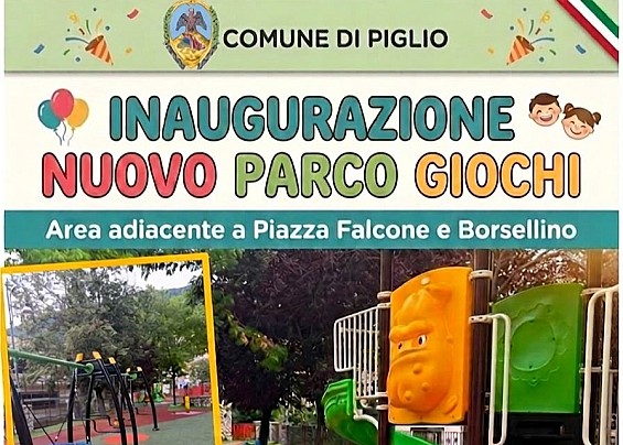 INAUGURAZIONE NUOVO PARCO GIOCHI AREA ADIACENTE PIAZZA FALCONE E BORSELLINO
