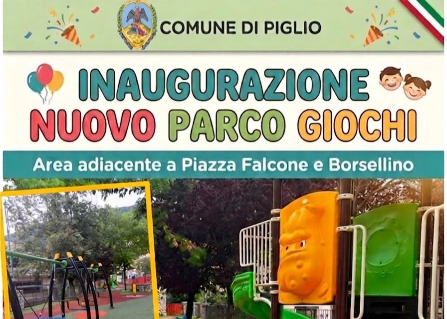 INAUGURAZIONE NUOVO PARCO GIOCHI AREA ADIACENTE PIAZZA FALCONE E BORSELLINO