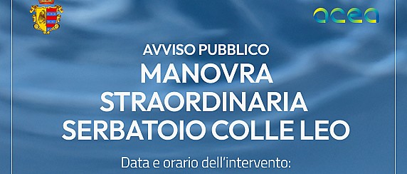 ACEA – Manovra straordinaria serbatoio Colle Leo