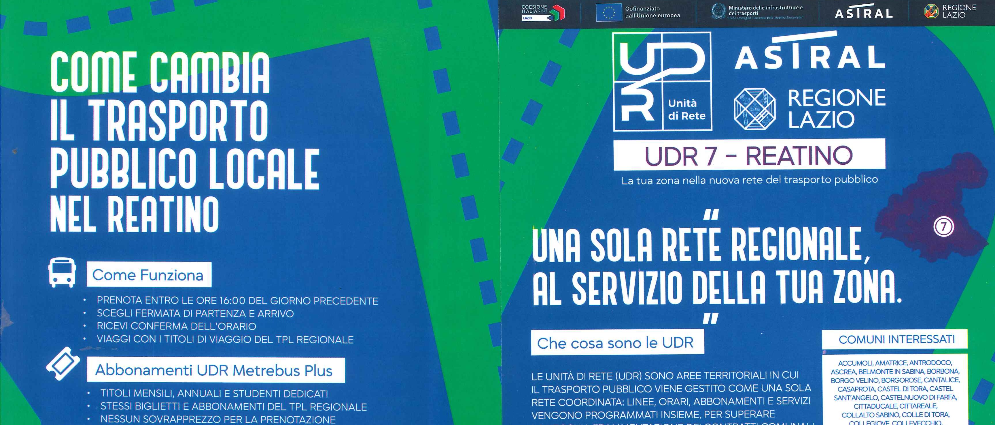 UDR7 - REATINO -  NUOVA RETE DI TRASPORTO PUBBLICO - ASTRAL REGIONE LAZIO
