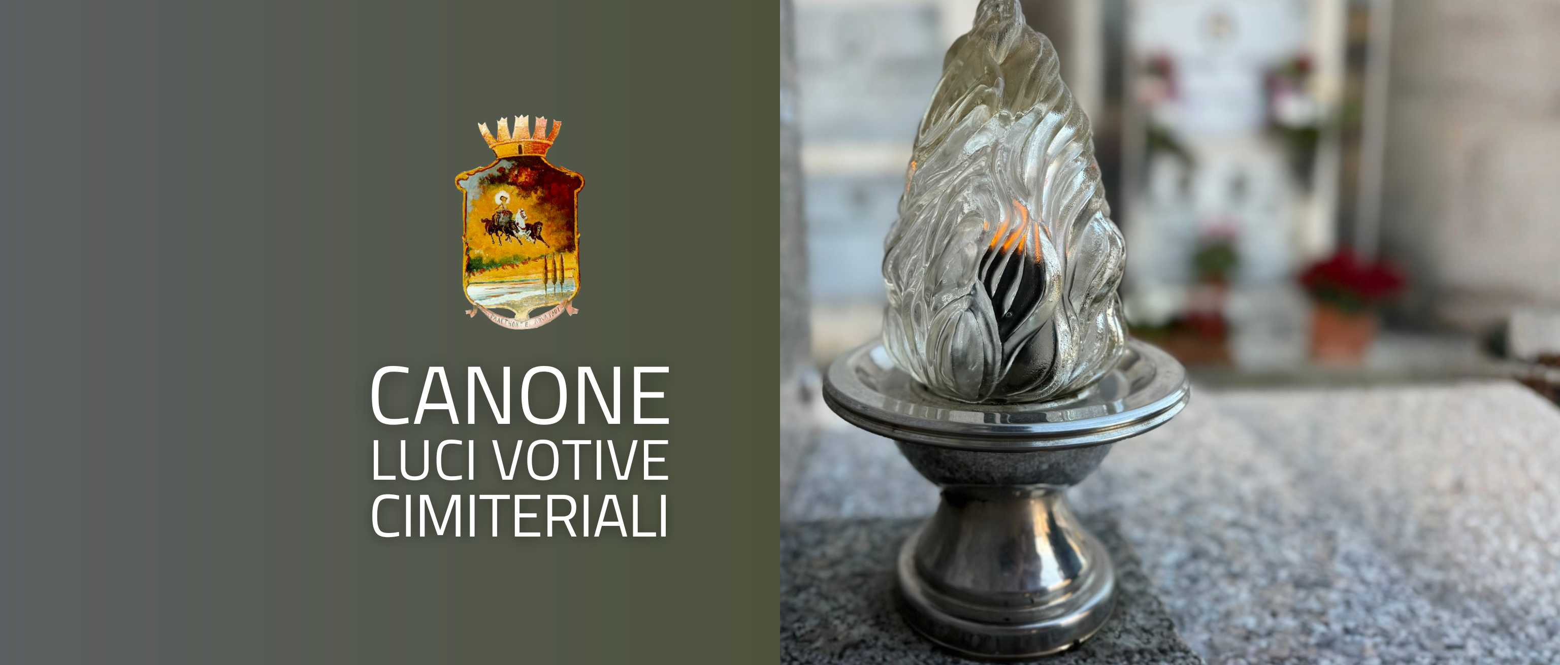 Avviso emissione bollettini per versamento del Canone Luce Votiva cimiteriale Anni 2023-2024-2025-2026
