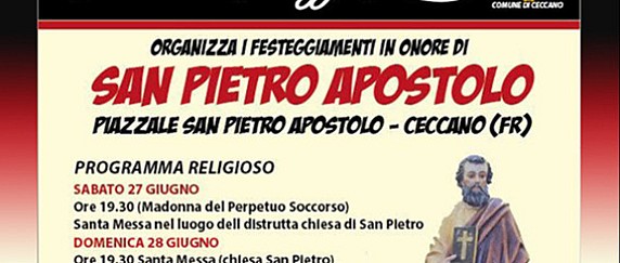FESTEGGIAMENTI IN ONORE DI SAN PIETRO APOSTOLO 2026