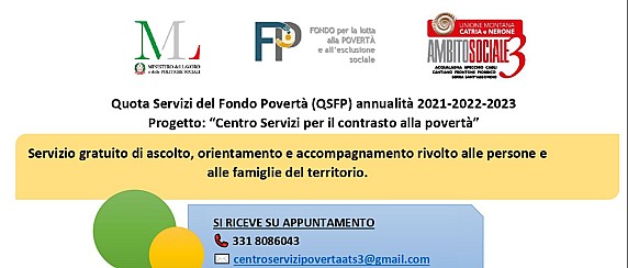 Progetto "Centro Servizi per il contrasto alla povertà"