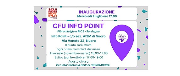 Attivazione Punto Informativo "Comitato Fibromialgici Uniti-Italia odv" per Nuoro e provincia