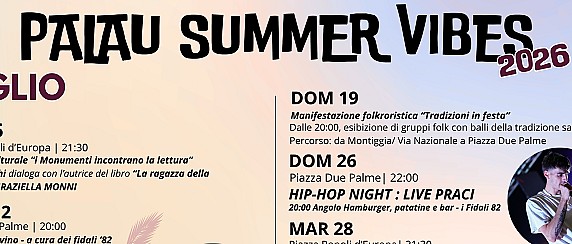 Palau Summer Vibes 2026: un'estate di musica, cultura e tradizioni
