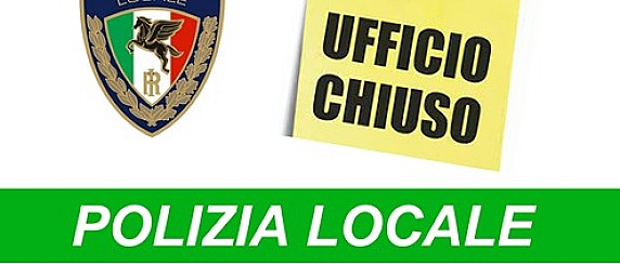 Mercoledì 8 luglio 2026, l'Ufficio di polizia locale sarà chiuso al pubblico per esigenze lavorative
