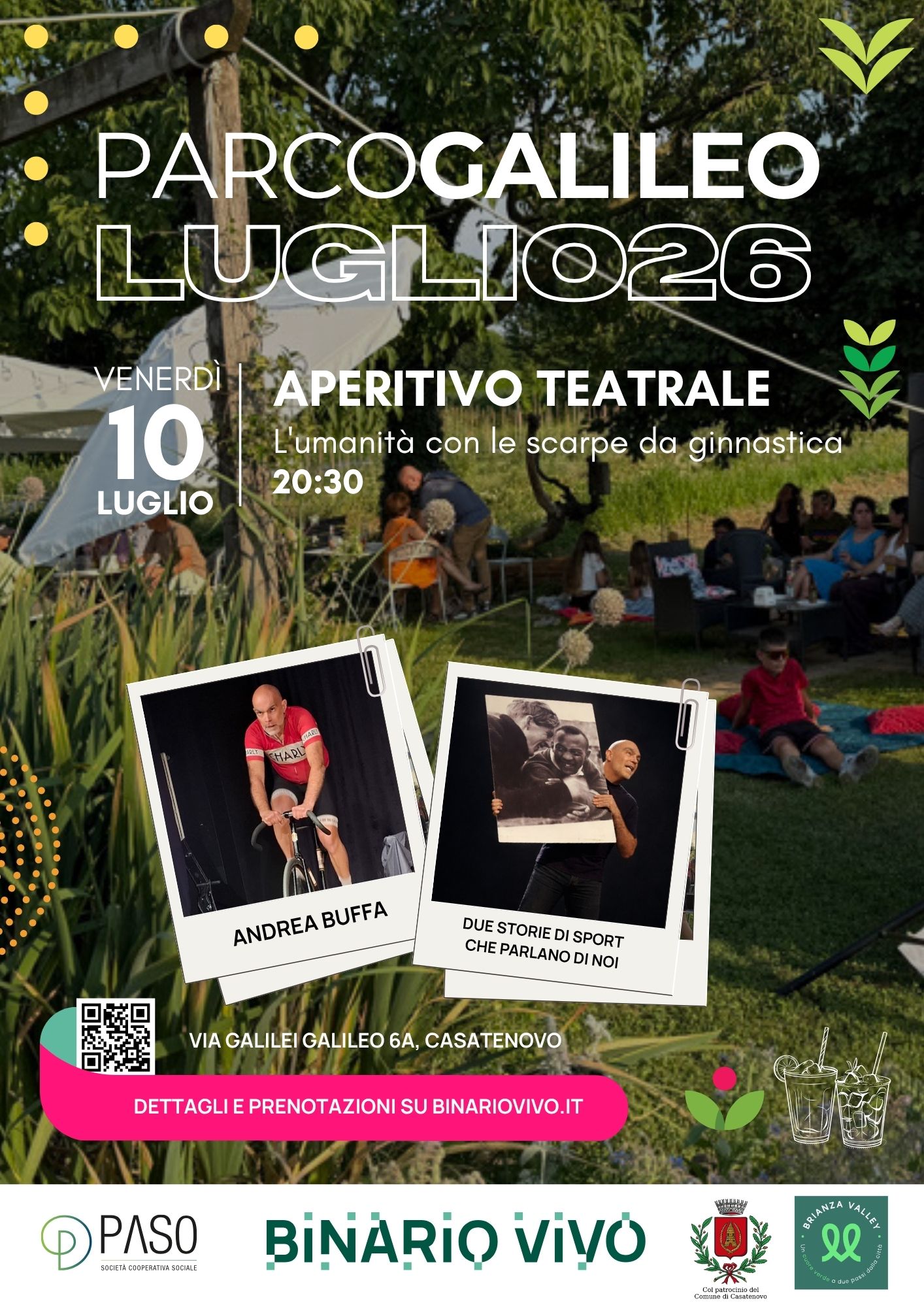 Parco Galileo Aperitivo teatrale con Andrea Buffa