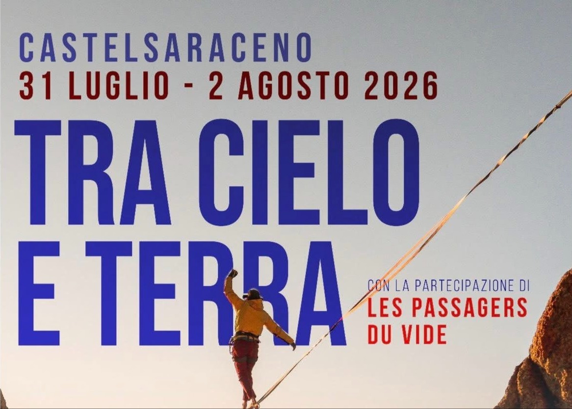 Tra Cielo e Terra: Castelsaraceno ospita la highline internazionale dal 31 luglio al 2 agosto 2026.