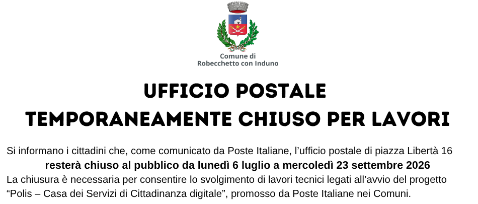 Chiusura ufficio postale