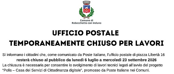 Chiusura ufficio postale