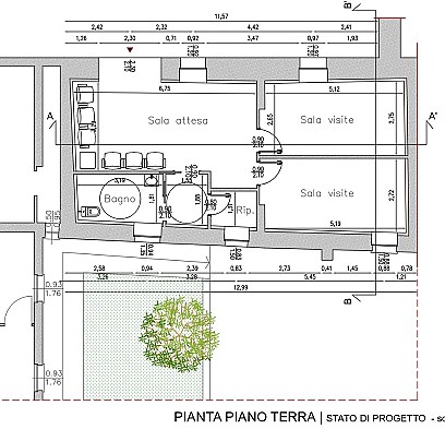 Piano terra in  progetto
