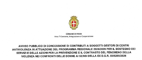 Avviso pubblico di concessione di contributi a soggetti gestori di centri antiviolenza