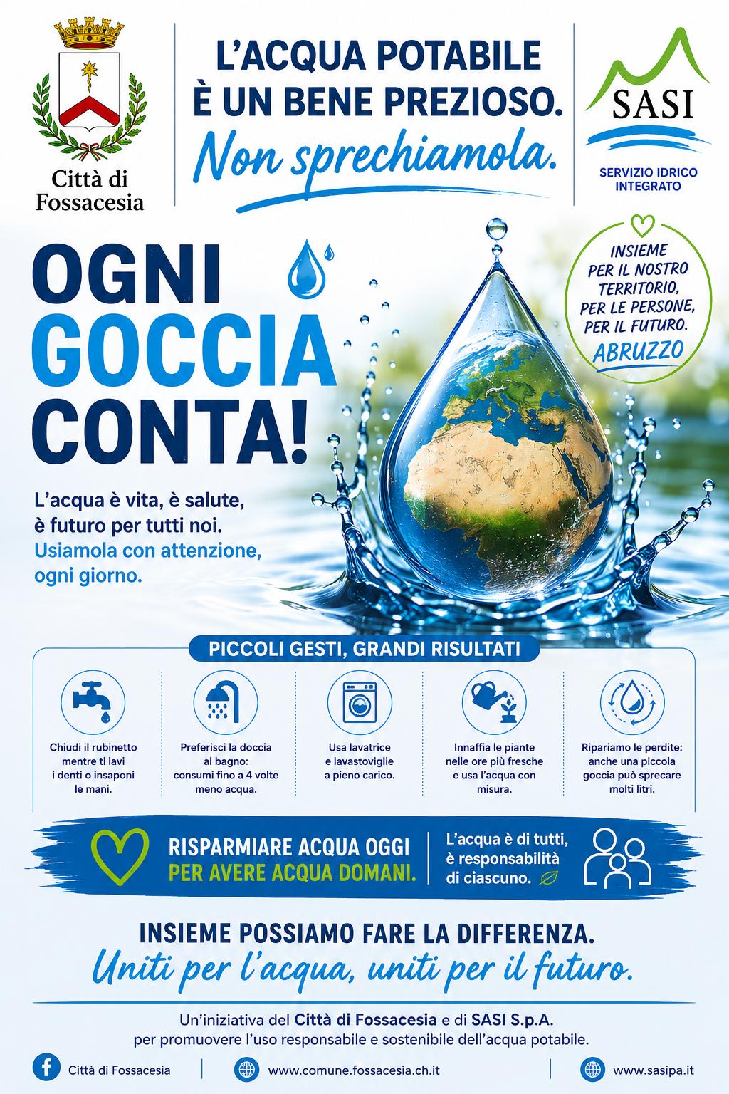 Locandina sul risparmio acqua