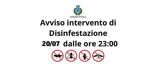 AVVISO TRATTAMENTO DI DISINFESTAZIONE ADULTICIDA