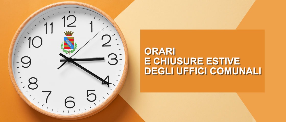 Uffici comunali, orari estivi 2026