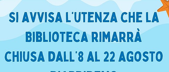 Avviso chiusura Biblioteca comunale