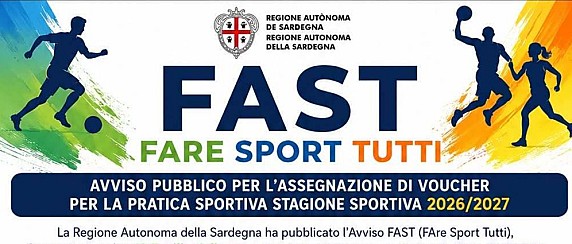 FAST – FARE SPORT TUTTI - AVVISO PUBBLICO PER L’ASSEGNAZIONE DI VOUCHER PER LA PRATICA SPORTIVA STAGIONE SPORTIVA 2026/2027