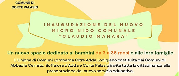 Inaugurazione del nuovo micronido comunale “Claudio Manara”