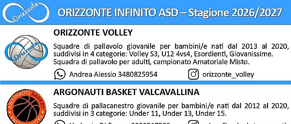 Attività sportive stagione 26/27