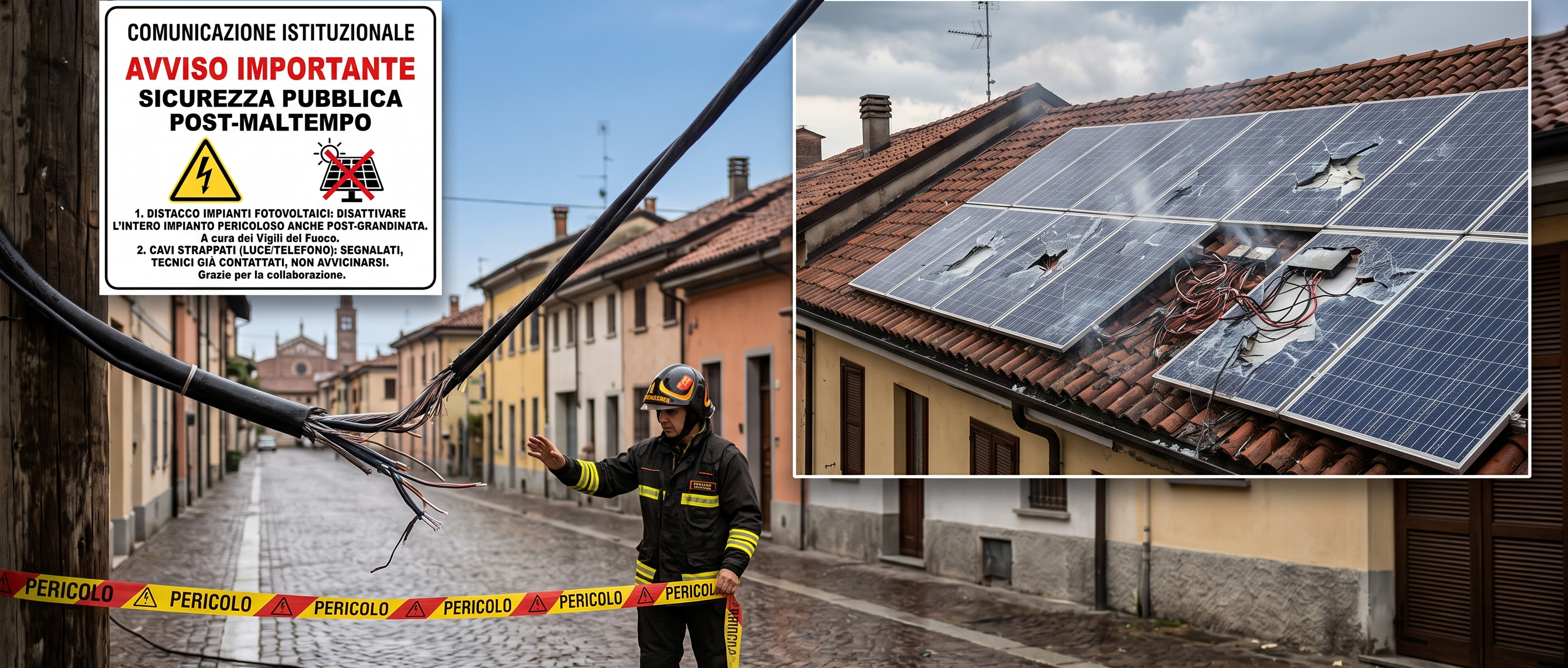 ⚠️ AVVISO IMPORTANTE: Sicurezza post-maltempo – Impianti fotovoltaici e cavi danneggiati