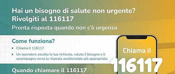 Hai un bisogno di salute non urgente? Chiama il 116117